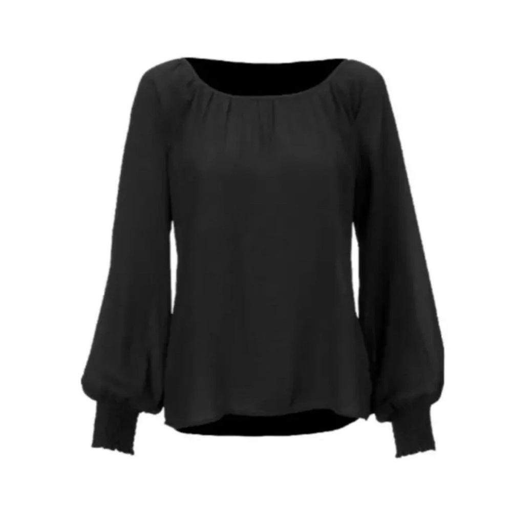 NWT CAbi Round Trip Blouse in black XL